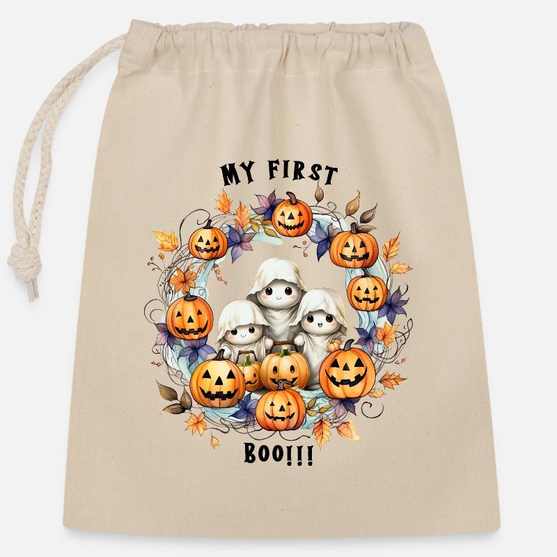 Myfirstboo - Verschließbarer Geschenkbeutel aus Baumwolle (25x30cm) - Natur