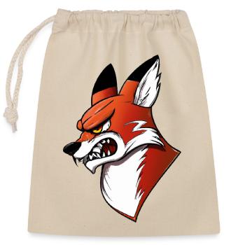 Renard en colère - Sac cadeau en coton avec cordon (25 x 30 cm) - nature - Devant