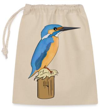 Martin-pêcheur - Sac cadeau en coton avec cordon (25 x 30 cm) - nature - Devant