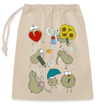 Kiwi Mix sprichwörtlich - Verschließbarer Geschenkbeutel aus Baumwolle (25x30cm) - Natur - Vorne