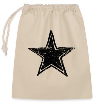 Star Drawn Path - Closable cotton gift bag (25x30cm) - nature - Front