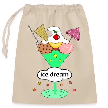 Rêve de glace - Sac cadeau en coton avec cordon (25 x 30 cm) - nature - Devant