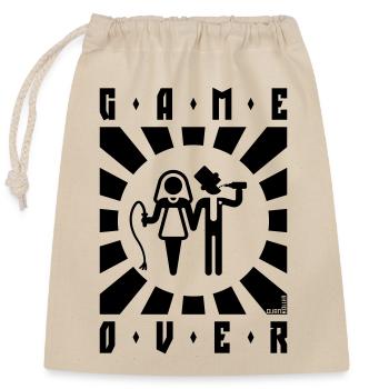 Game Over (Whip / Beer / Stag Party / Rays / B) - Closable cotton gift bag (25x30cm) - nature - Front