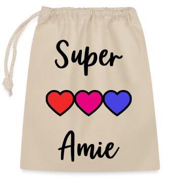 SUPER AMIE - Sac cadeau en coton avec cordon (25 x 30 cm) - nature - Devant