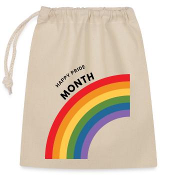 Happy Pride - Verschließbarer Geschenkbeutel aus Baumwolle (25x30cm) - Natur - Vorne