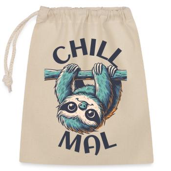Chill mal - Verschließbarer Geschenkbeutel aus Baumwolle (25x30cm) - Natur - Vorne