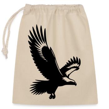Pygargue à queue blanche avec d’énormes ailes tatouage oiseau - Sac cadeau en coton avec cordon (25 x 30 cm) - nature - Devant