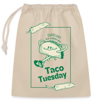 Taco Tuesday is Everyday - Verschließbarer Geschenkbeutel aus Baumwolle (25x30cm) - Natur - Vorne