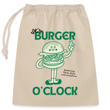 It's Burger o'clock - Verschließbarer Geschenkbeutel aus Baumwolle (25x30cm) - Natur - Vorne