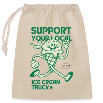 Support your Local Icecream Truck - Verschließbarer Geschenkbeutel aus Baumwolle (25x30cm) - Natur - Vorne