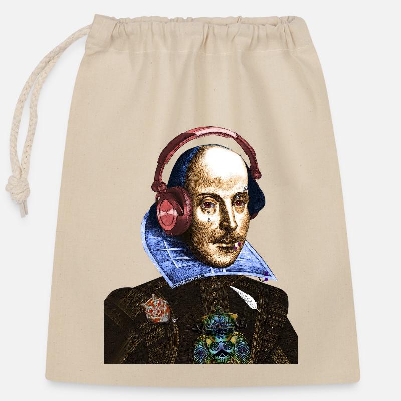 Shakespeare - Sac cadeau en coton avec cordon (25 x 30 cm) - nature
