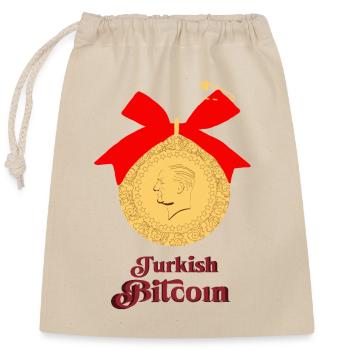 Turkish Bitcoin - Closable cotton gift bag (25x30cm) - nature - Front