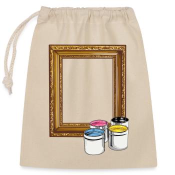 Picture frame // Coloring motif // Children - Closable cotton gift bag (25x30cm) - nature - Front