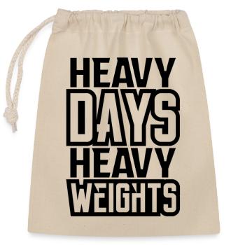 Heavy Days Heavy Weights Motivation Gym lover Gif - Closable cotton gift bag (25x30cm) - nature - Front