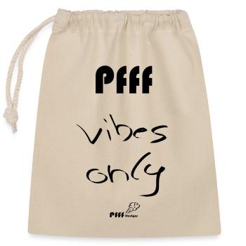 vibes only - Closable cotton gift bag (25x30cm) - nature - Front