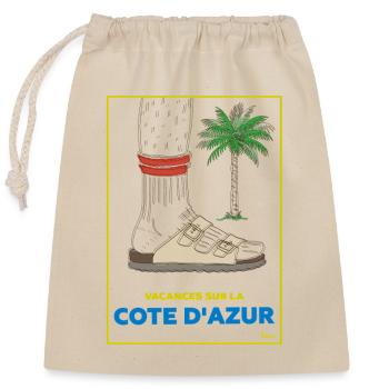 Holidays on the French Riviera - Closable cotton gift bag (25x30cm) - nature - Front