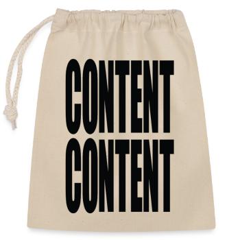 « Contenu de contenu » - Pour les créateurs, les nerds et les hommes des médias - Sac cadeau en coton avec cordon (25 x 30 cm) - nature - Devant