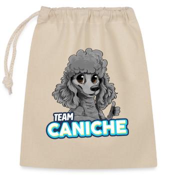 Poodle - Grey - Closable cotton gift bag (25x30cm) - nature - Front