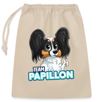 TEAM Butterfly - Black & Tan - Closable cotton gift bag (25x30cm) - nature - Front