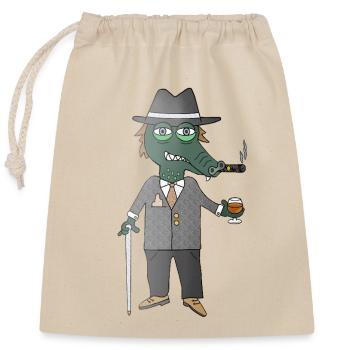 L’élégance du lézard en écailles - Sac cadeau en coton avec cordon (25 x 30 cm) - nature - Devant
