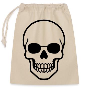 Bande dessinée squelette - Sac cadeau en coton avec cordon (25 x 30 cm) - nature - Devant