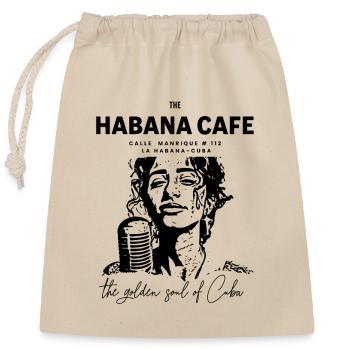 Havana Cafe Retro Gold Logo - Closable cotton gift bag (25x30cm) - nature - Front