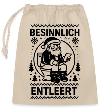 Contemplative Emptying Santa Claus Toilet - Closable cotton gift bag (25x30cm) - nature - Front
