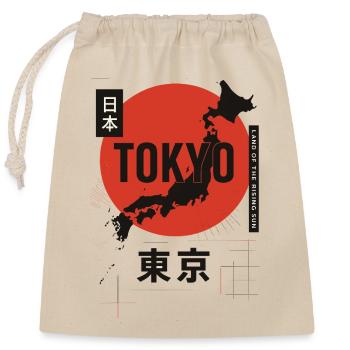 Tokyo Red Sun Silhouette - Closable cotton gift bag (25x30cm) - nature - Front