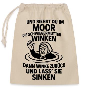 mother-in-law saying evil mean - Closable cotton gift bag (25x30cm) - nature - Front