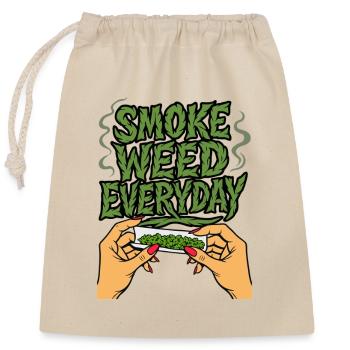 Everyday Smoke Funny Green Style - Verschließbarer Geschenkbeutel aus Baumwolle (25x30cm) - Natur - Vorne