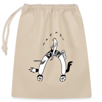 Cavalier de saucisse - Sac cadeau en coton avec cordon (25 x 30 cm) - nature - Devant