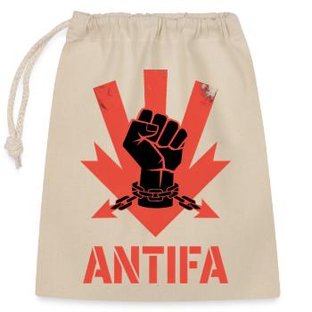 Antifa - Antifascist Merch - Closable cotton gift bag (25x30cm) - nature - Front