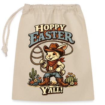 Retro Bunny Howdy Easter Rabbit Ears - Closable cotton gift bag (25x30cm) - nature - Front