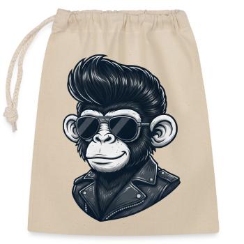 Cool Monkey Chimpanzee Lunettes de Soleil Rock and Roll - Sac cadeau en coton avec cordon (25 x 30 cm) - nature - Devant