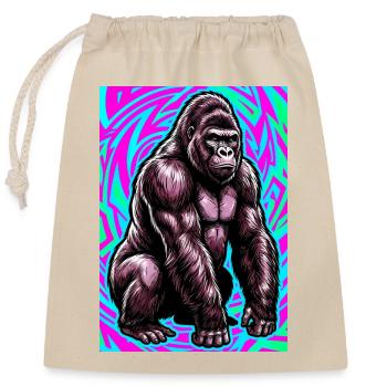 Gorilla - Verschließbarer Geschenkbeutel aus Baumwolle (25x30cm) - Natur - Vorne