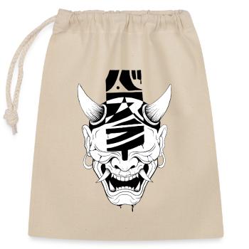 Demon Mask - Closable cotton gift bag (25x30cm) - nature - Front