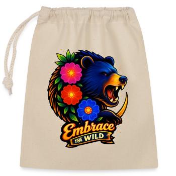 Wilderness Embrace with Flowers - Closable cotton gift bag (25x30cm) - nature - Front