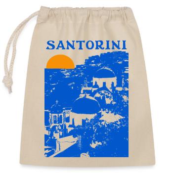 Santorin - Sac cadeau en coton avec cordon (25 x 30 cm) - nature - Devant