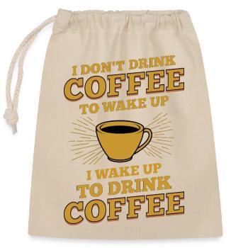 Lustiges Kaffeeliebhaber-Zitatdesign - Verschließbarer Geschenkbeutel aus Baumwolle (25x30cm) - Natur - Vorne