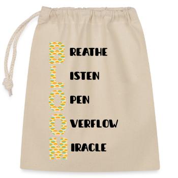 BLOOM Vertikal Musterfarben - Verschließbarer Geschenkbeutel aus Baumwolle (25x30cm) - Natur - Vorne