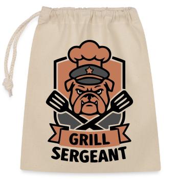 Grill Sergeant Bulldog Grill Master BBQ Dog - Closable cotton gift bag (25x30cm) - nature - Front