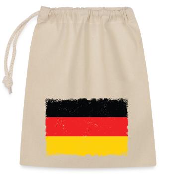 Grunge German flag - Closable cotton gift bag (25x30cm) - nature - Front