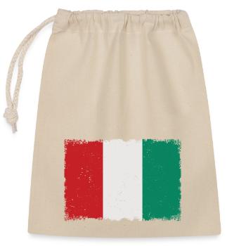 Grunge Italien Flagge - Verschließbarer Geschenkbeutel aus Baumwolle (25x30cm) - Natur - Vorne