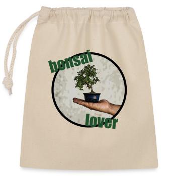 Amateur de bonsaï - Sac cadeau en coton avec cordon (25 x 30 cm) - nature - Devant