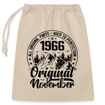 1966 November Original 58 Years Anniversary Gift - Closable cotton gift bag (25x30cm) - nature - Front