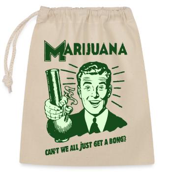 Marijuana Retro Graphic - Closable cotton gift bag (25x30cm) - nature - Front