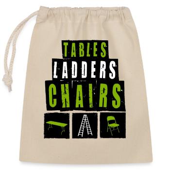 TABLES ÉCHELLES CHAISES Motif de lutte - Sac cadeau en coton avec cordon (25 x 30 cm) - nature - Devant