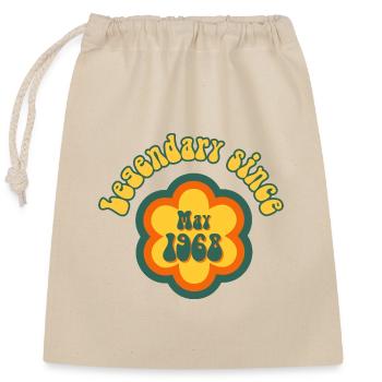 Legendary since May 1968 Birthday Retro - Closable cotton gift bag (25x30cm) - nature - Front