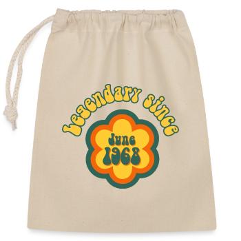 Legendary since June 1968 Birthday Retro - Closable cotton gift bag (25x30cm) - nature - Front