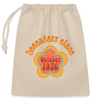 Legendary since October 1976 Birthday Retro - Closable cotton gift bag (25x30cm) - nature - Front